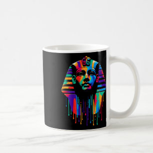 Taza De Café El Rey Tut. Tutankhamun Minimalista Vibrant Style