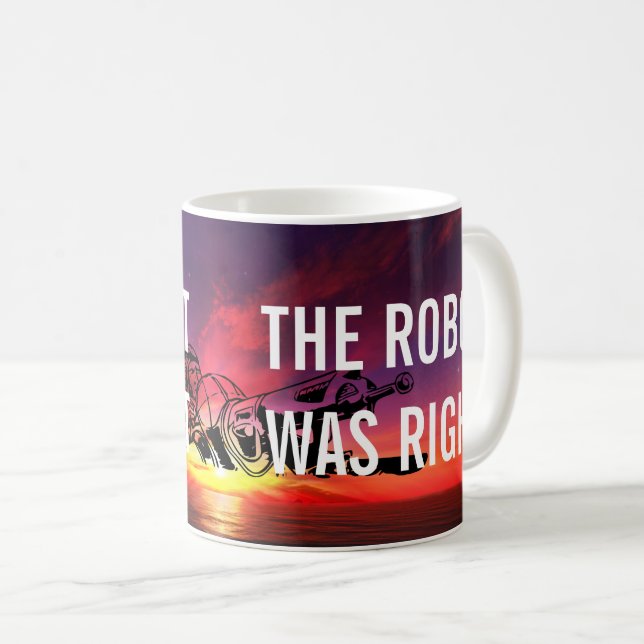 Taza De Café El Robot era un café de pistola extraño (Anverso derecho)