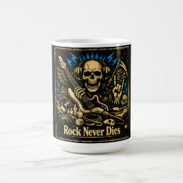 Taza De Café El Rock Nunca Muere – Espíritu de Rock Inmortal
