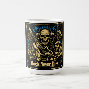 Taza De Café El Rock Nunca Muere – Espíritu de Rock Inmortal