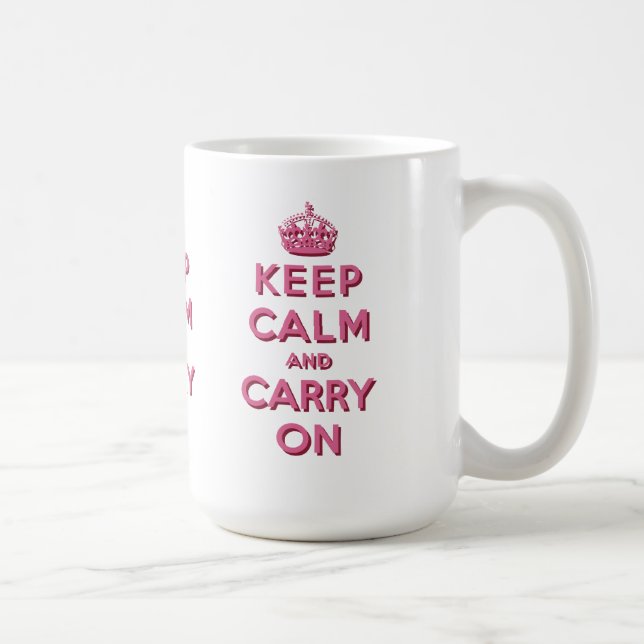 Taza De Café El rosa femenino guarda calma y continúa (Derecha)
