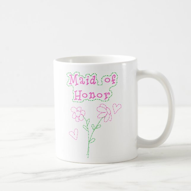 Taza De Café El rosa florece a la criada del honor (Derecha)