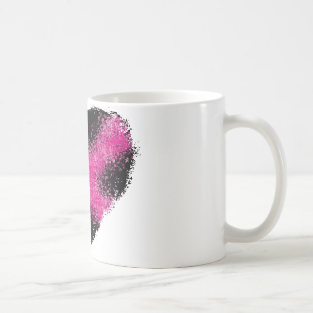 Taza De Café El rosa impactante sobre el purpurina negro hace l (Derecha)