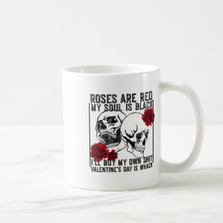 Taza De Café El Rosa Retro Es Rojo Mi Alma Es Negro Skeleton An