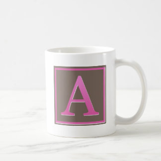 Taza De Café El rosa y Brown ponen letras a un monograma