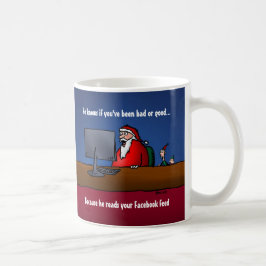 Taza De Café Él sabe si has sido mal gracioso de Santa