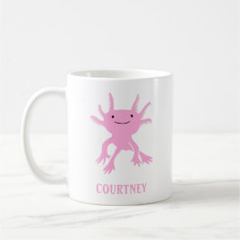 Taza De Café El salamandra rosado lindo Axolotl personalizado