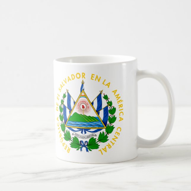 Taza De Café El Salvador - emblema/bandera/escudo de (Derecha)