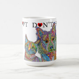Taza De Café El salvamento animal adopta no comprar música