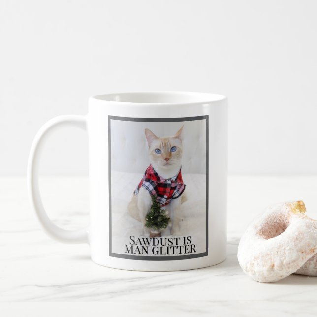 Taza De Café El Sawdust Es Un Gato De Gato Purpurina Cudo De Ga (Con donut)