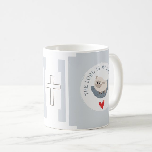 Taza De Café El Señor es mi Pastor Sencillo y Blanco. (Anverso derecho)