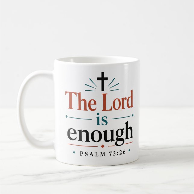 Taza De Café El Señor Es Suficiente Versículo Bíblico Minimalis (Izquierda)