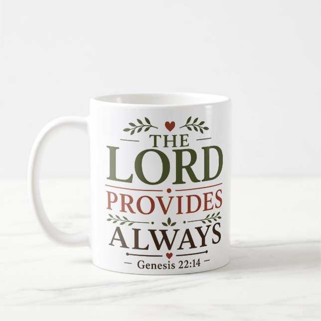 Taza De Café El Señor Provee Siempre Devocional Escritura Esper (Izquierda)