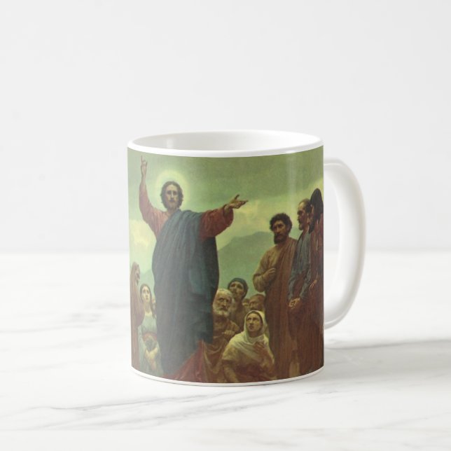 Taza De Café El Sermón de Jesucristo en el Monte, la religión v (Anverso derecho)