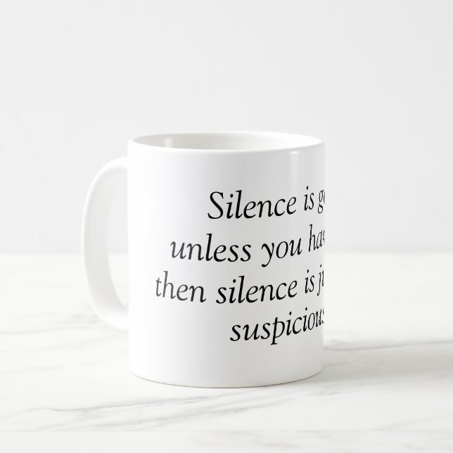 Taza De Café El silencio es un tazón de café de oro (Anverso izquierdo)