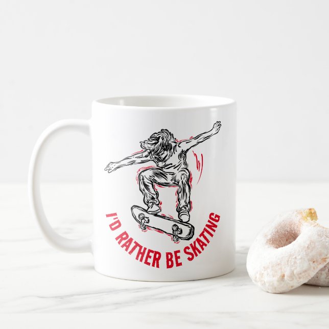 Taza De Café El Skater Hace Mediodía, Más Que Patinar (Con donut)