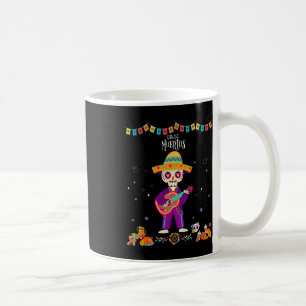 Taza De Café El Skeleton De Dia De Los Muertos Bailando Con Gui