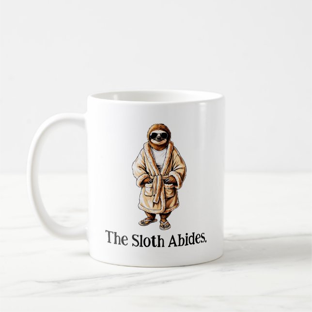 Taza De Café El Sloth Abides. Eslogan de escalada (Izquierda)