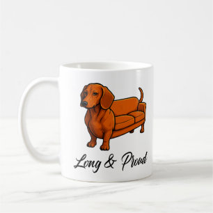 Taza De Café El Sofá De Perro Wiener Largo Y Orgulloso