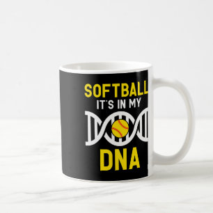 Taza De Café El Softbol Es Mi Adn Divertido Softbol Jugador Rec