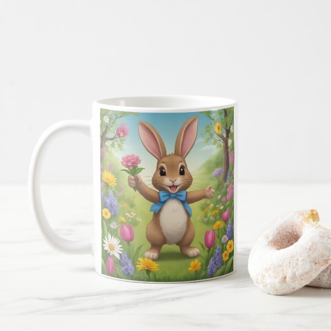 Taza De Café El Sr. Rabbit Dice Buenos Días (Con donut)