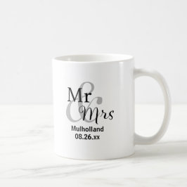 Taza De Café El Sr. y la Sra. Boda con los nombres de la novia 