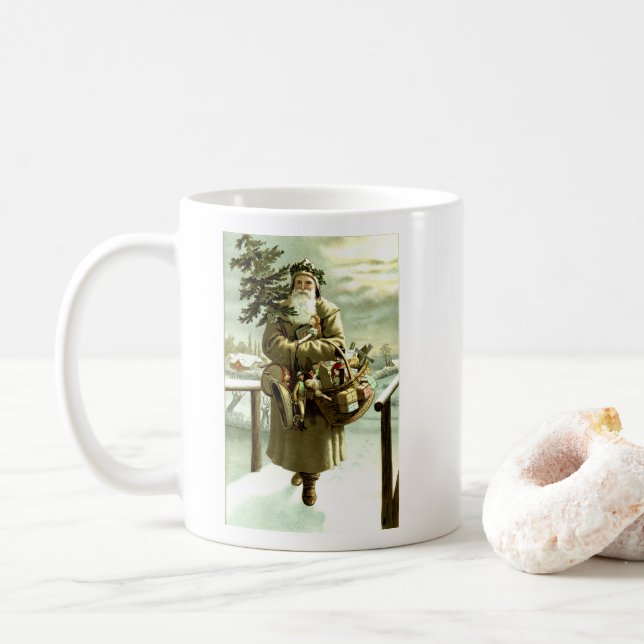 Taza De Café El St Nick viene a la ciudad (Con donut)