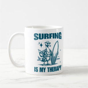 Taza De Café El Surf Es Mi Terapia Un Animal De Surfista De Gan