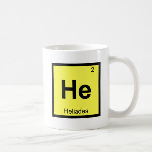 Taza De Café Él - Tabla Periódica de Química Heliades Griega