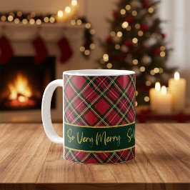 Taza De Café El Tartán Rojo Tocó Oro Muy Feliz