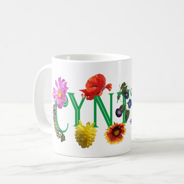 Taza De Café El tazón clásico de Cynthia 'Wildflowers' (Anverso izquierdo)