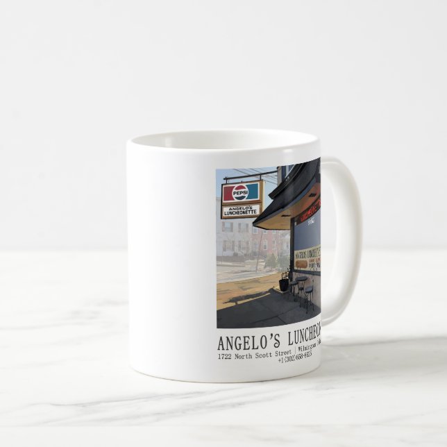 Taza De Café El tazón de café de Luncheonette de Angelo (Anverso derecho)