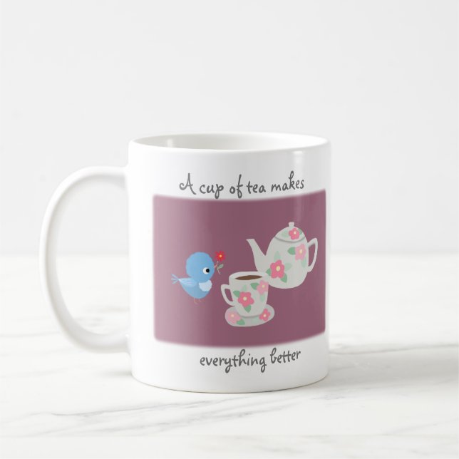 Taza De Café El té lo hace todo mejor regalo de Tea Lover (Izquierda)