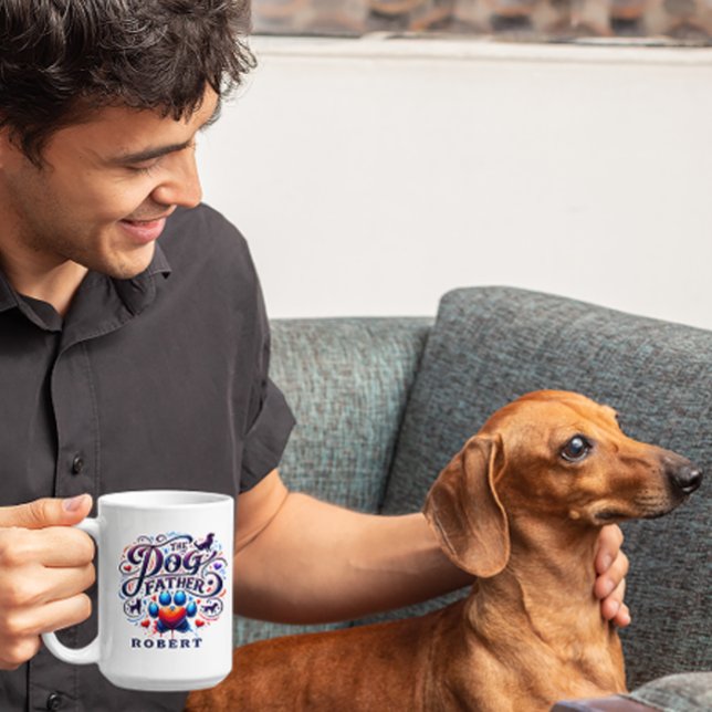 Taza De Café El tema del padre del perro personalizado (Subido por el creador)
