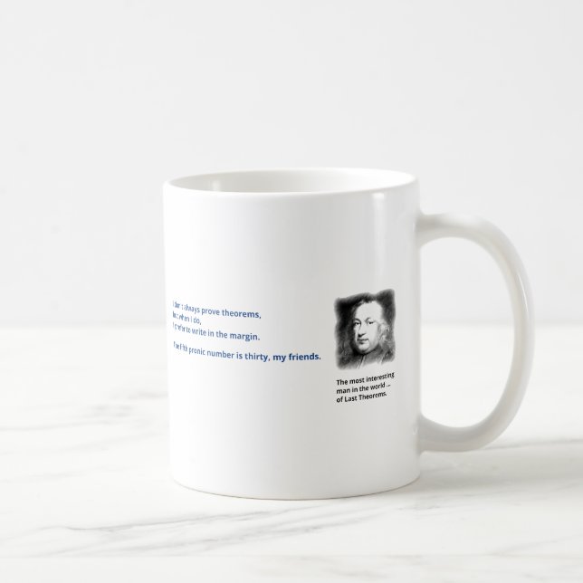 Taza De Café El teorema pasado de Pierre de Fermat (Derecha)