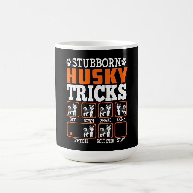 Taza De Café El testarudo obsequio siberiano Husky Tricks (Centro)