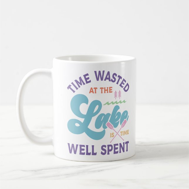 Taza De Café El Tiempo En El Lago Está Bien Gastado (Izquierda)