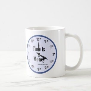 Taza De Café El tiempo es dinero - Mug Blue Clock Face