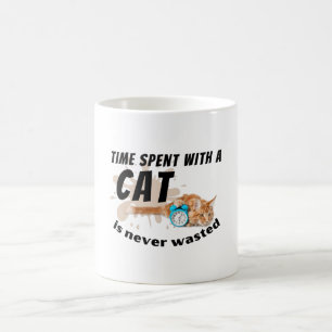 Taza De Café El tiempo que pasa con un gato nunca se pierde-