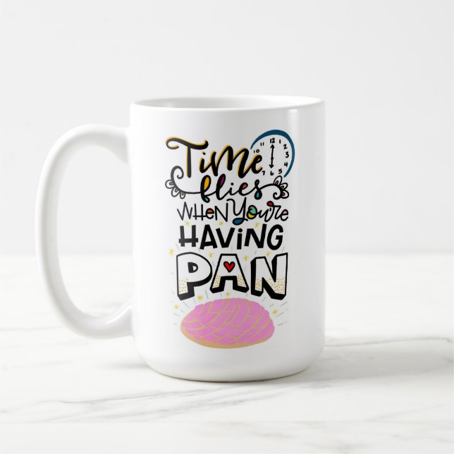 Taza De Café El tiempo vuela cuando tienes pan (Izquierda)