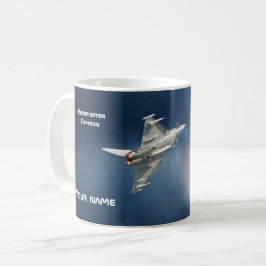 Taza De Café El tifón Eurofighter, cielo oscuro, tu nombre
