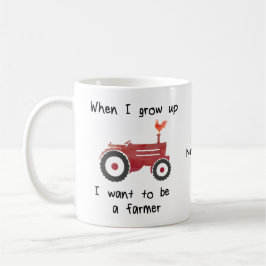 Taza De Café El tractor rojo con el pollo-Yo quiere ser