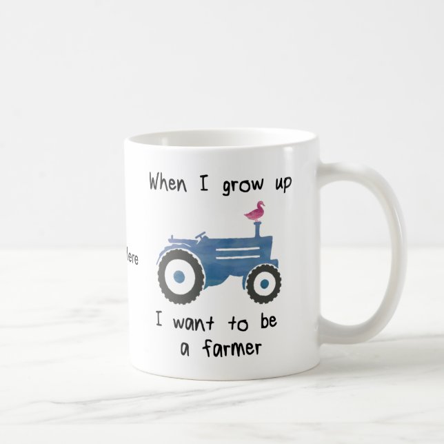 Taza De Café El tractor y el Pato-Yo azules quieren ser (Derecha)