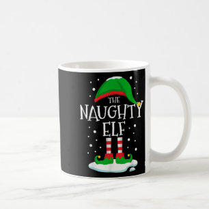 Taza De Café El travieso duende de Navidad familia coincidente