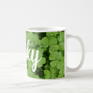 Taza De Café El trébol verde afortunado de san Patrick