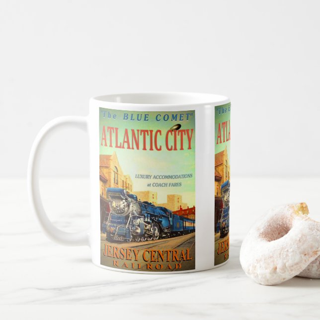 Taza De Café El tren de cometas azules (Con donut)