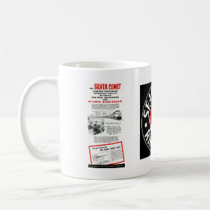 Taza De Café El tren del cometa de la plata del ferrocarril del