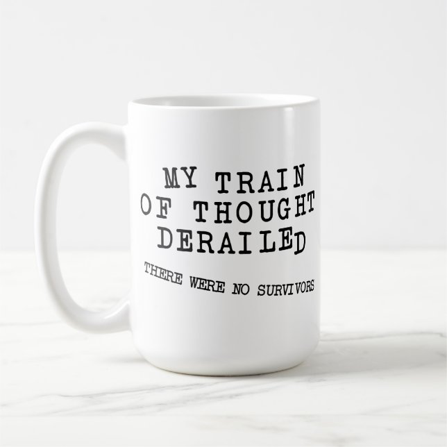 Taza De Café El tren descarrilado del Thought FunnyMug (Izquierda)