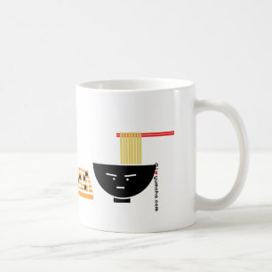Taza De Café El Udon y el jugar verde de la bolsita de té van