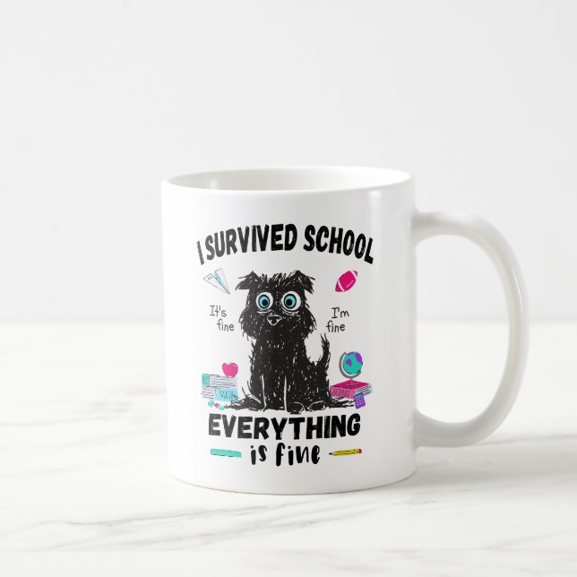 Taza De Café El último día de escuela, sobreviví a la escuela (Derecha)